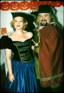 Audrey and Watson at a Halloween party around 1995.